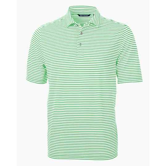Virtue Recycled Stripe Featherlight Pique Men's Polo — view 37