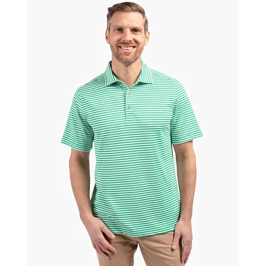 Virtue Recycled Stripe Featherlight Pique Men's Polo — view 18