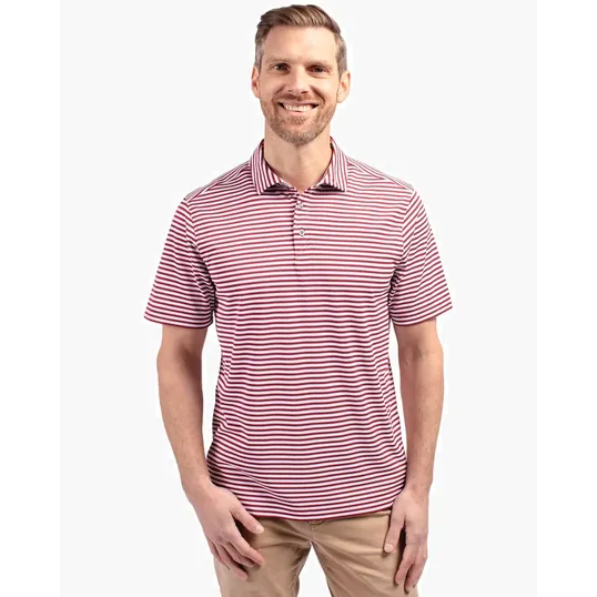 Virtue Recycled Stripe Featherlight Pique Men's Polo — view 19