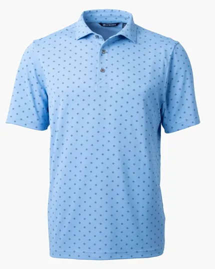 Virtue Recycled Tile Print Featherlight Pique Polo — view 9