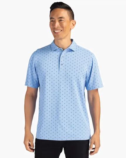 Virtue Recycled Tile Print Featherlight Pique Polo — view 5