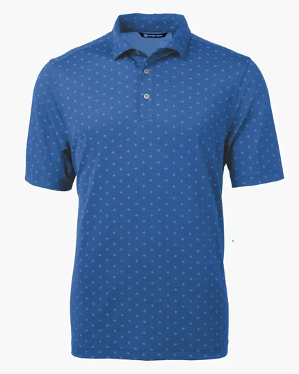 Virtue Recycled Tile Print Featherlight Pique Polo — view 10