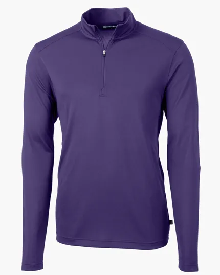 Virtue Recycled Featherlight Pique Quarter Zip Pullover — view 12