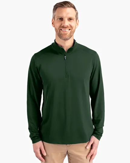 Virtue Recycled Featherlight Pique Quarter Zip Pullover — view 4
