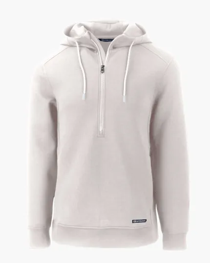 Roam Recycled Buttery-Soft Knit Half Zip Hooded Pullover — view 8