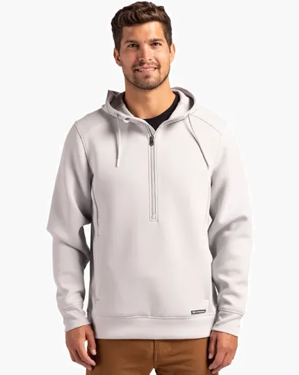 Roam Recycled Buttery-Soft Knit Half Zip Hooded Pullover — view 3