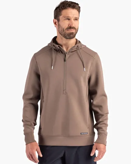 Roam Recycled Buttery-Soft Knit Half Zip Hooded Pullover — view 18