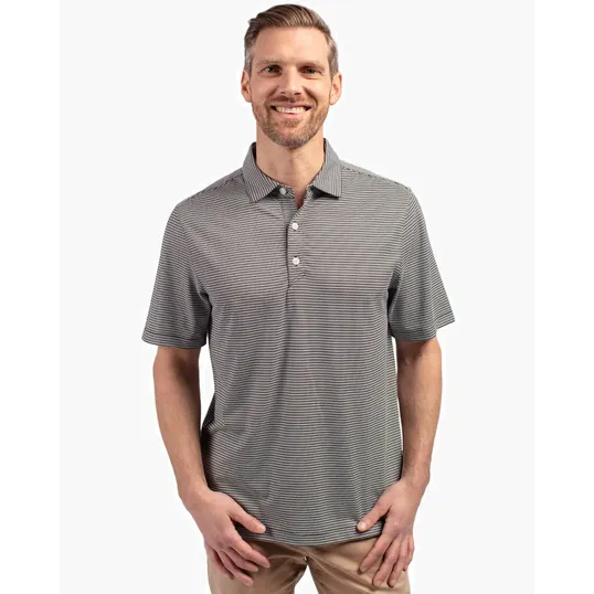 Forge Recycled Double Stripe Four-Way Stretch Men's Polo — view 2