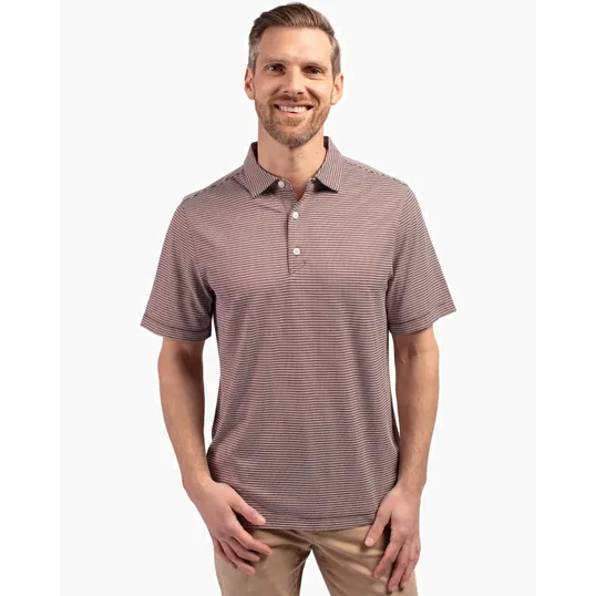Forge Recycled Double Stripe Four-Way Stretch Men's Polo — view 3