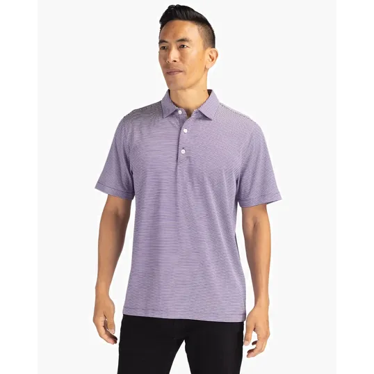 Forge Recycled Double Stripe Four-Way Stretch Men's Polo — view 5