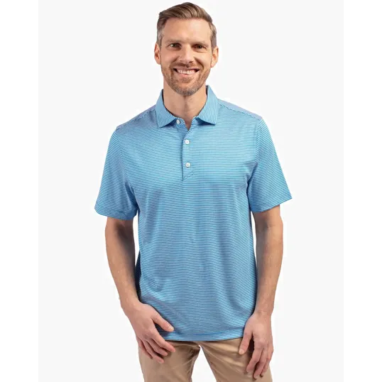 Forge Recycled Double Stripe Four-Way Stretch Men's Polo — view 7
