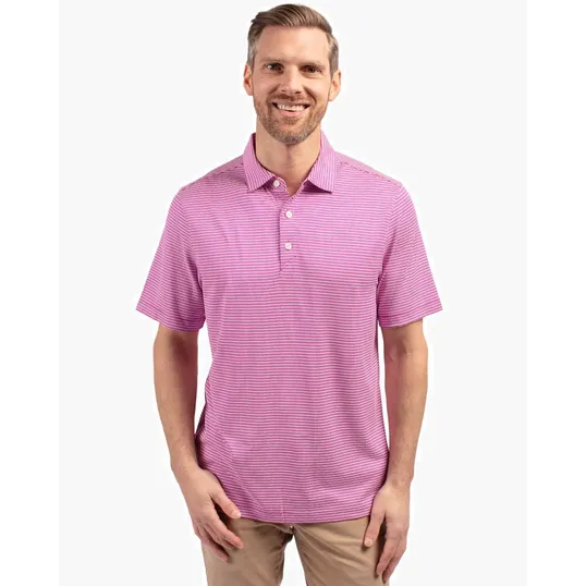 Forge Recycled Double Stripe Four-Way Stretch Men's Polo — view 8