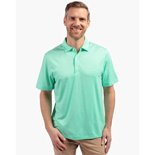Forge Recycled Double Stripe Four-Way Stretch Men's Polo — view 9