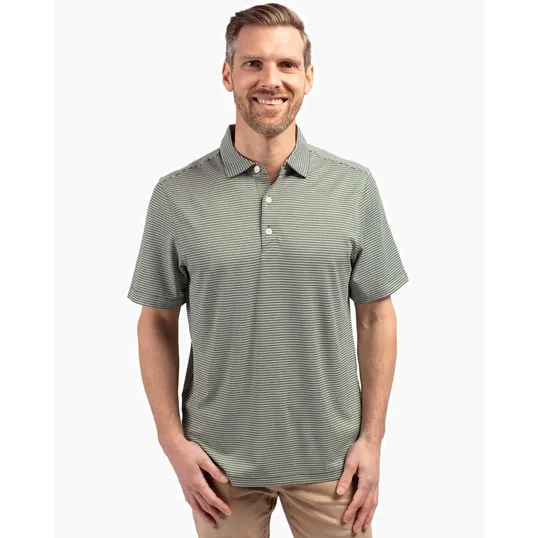 Forge Recycled Double Stripe Four-Way Stretch Men's Polo — view 10