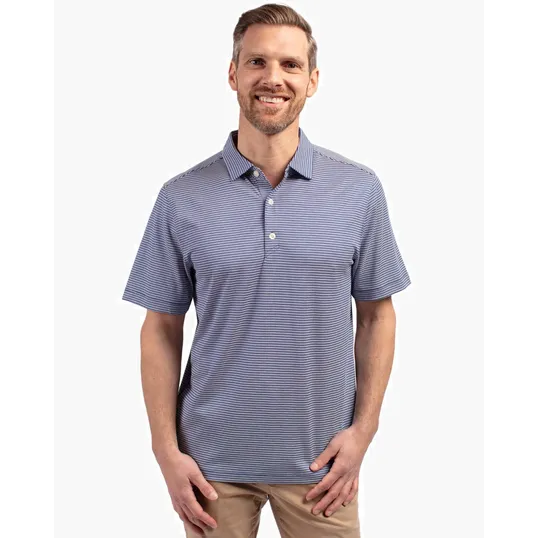 Forge Recycled Double Stripe Four-Way Stretch Men's Polo — view 13