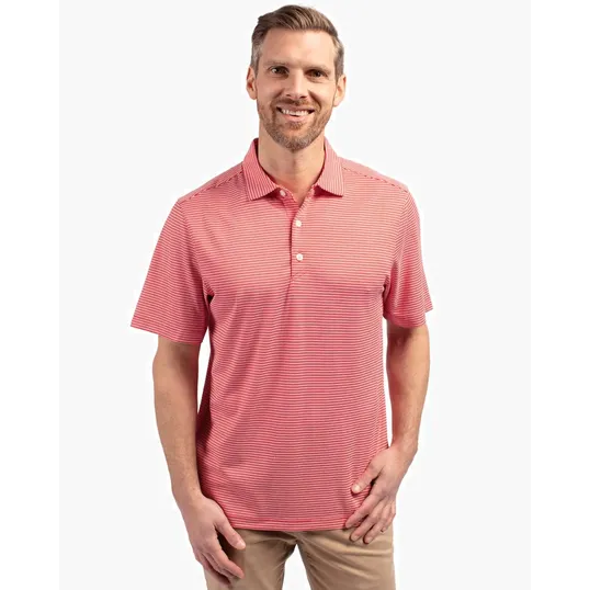Forge Recycled Double Stripe Four-Way Stretch Men's Polo — view 14