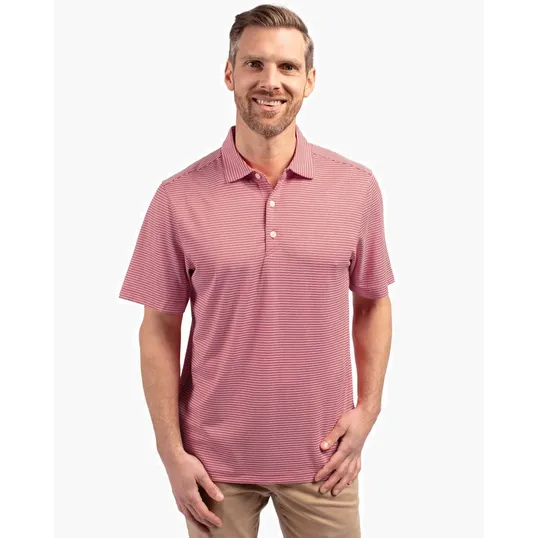 Forge Recycled Double Stripe Four-Way Stretch Men's Polo — view 15