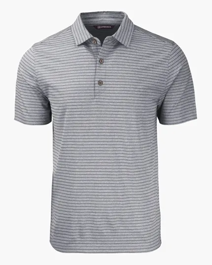 Forge Recycled Heather Stripe Four-Way Stretch Men's Polo — view 13