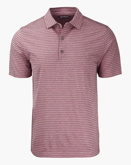 Forge Recycled Heather Stripe Four-Way Stretch Men's Polo — view 14