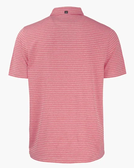 Forge Recycled Heather Stripe Four-Way Stretch Men's Polo — view 28