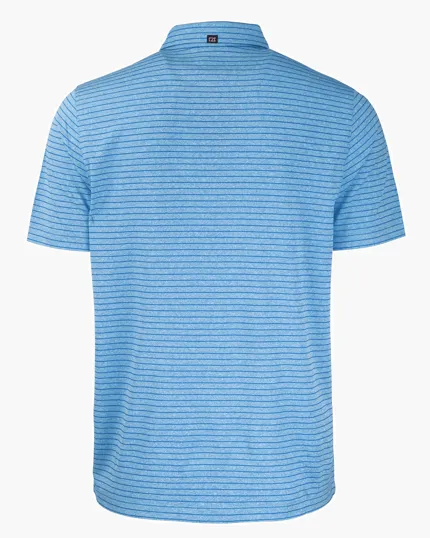Forge Recycled Heather Stripe Four-Way Stretch Men's Polo — view 29