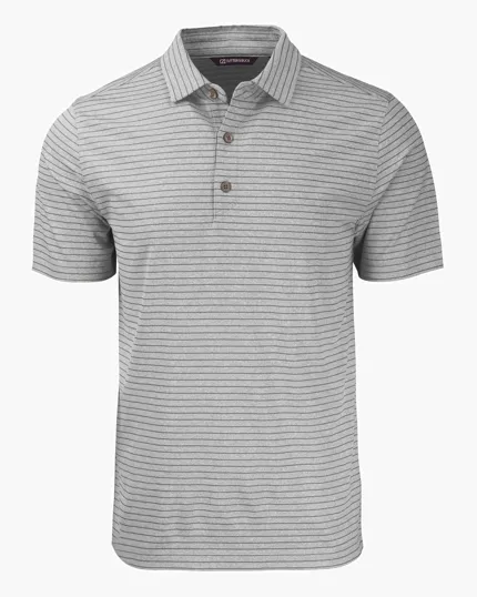 Forge Recycled Heather Stripe Four-Way Stretch Men's Polo — view 19
