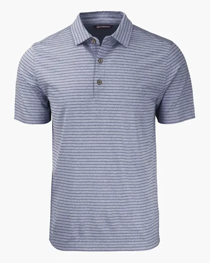 Forge Recycled Heather Stripe Four-Way Stretch Men's Polo — view 20