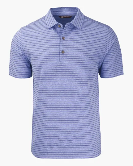 Forge Recycled Heather Stripe Four-Way Stretch Men's Polo — view 21