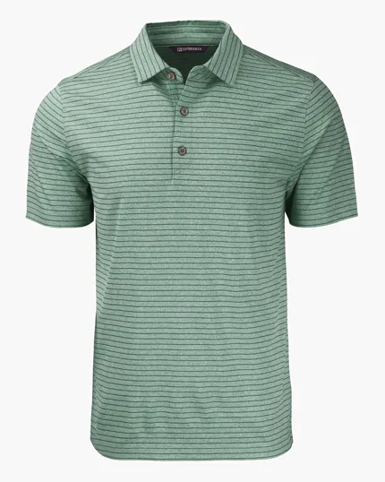Forge Recycled Heather Stripe Four-Way Stretch Men's Polo — view 22