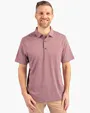 Forge Recycled Heather Stripe Four-Way Stretch Men's Polo — view 3