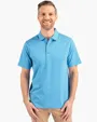 Forge Recycled Heather Stripe Four-Way Stretch Men's Polo — view 7