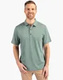 Forge Recycled Heather Stripe Four-Way Stretch Men's Polo — view 11