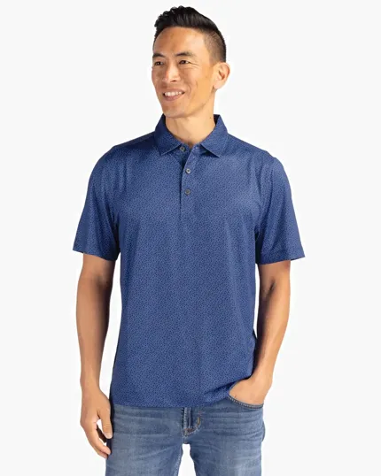 Pike Recycled Pebble Print Men's Polo — view 2