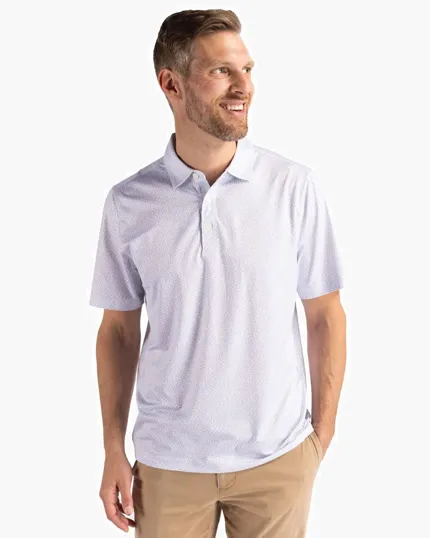 Pike Recycled Pebble Print Men's Polo — view 3