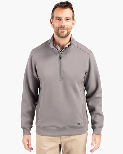 Roam Recycled Buttery-Soft Knit Men's Quarter Zip Jacket — view 2