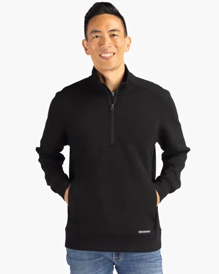 Roam Recycled Buttery-Soft Knit Men's Quarter Zip Jacket — view 3