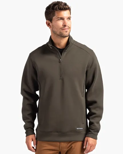 Roam Recycled Buttery-Soft Knit Men's Quarter Zip Jacket — view 4