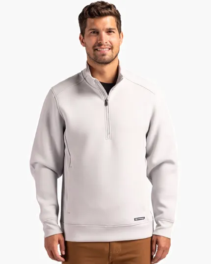 Roam Recycled Buttery-Soft Knit Men's Quarter Zip Jacket — view 5