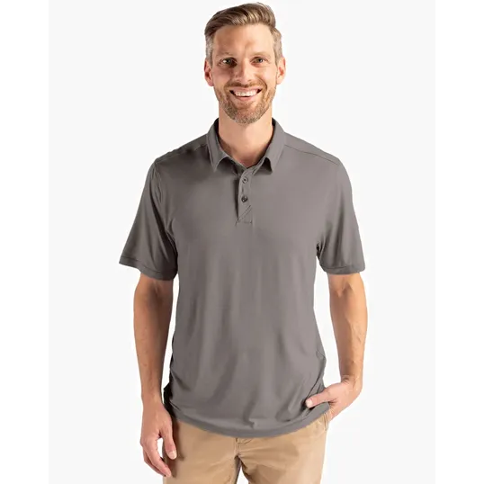 Coastline Recycled Double Peached Mens Polo — view 3