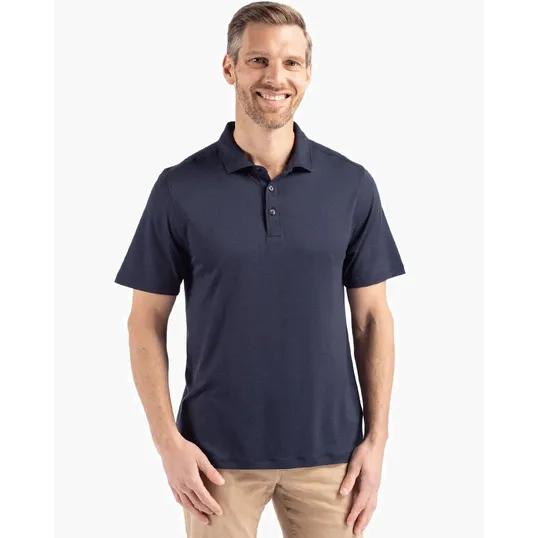 Coastline Recycled Double Peached Mens Polo — view 7