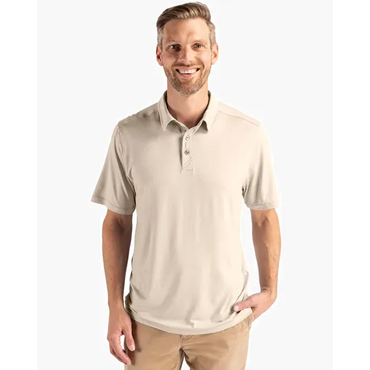 Coastline Recycled Double Peached Mens Polo — view 55