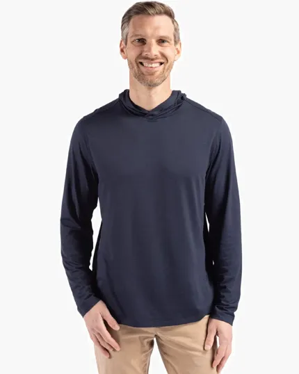 Coastline Recycled Double Peached Men's Hooded Pullover — view 5