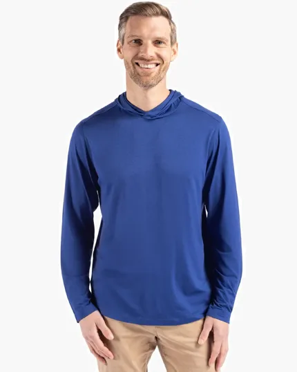 Coastline Recycled Double Peached Men's Hooded Pullover — view 6