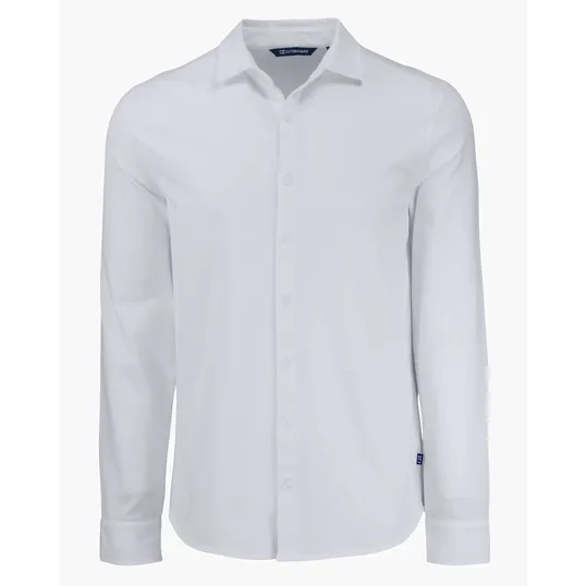 Advantage Recycled Cotton-Blend Pique Long Sleeve Button Down Shirt — view 6