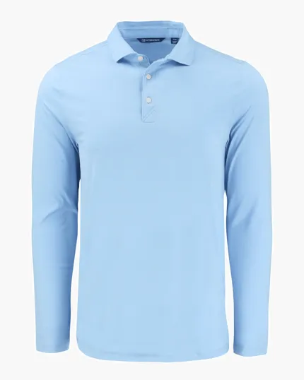 Coastline Recycled Double Peached Men's Long Sleeve Polo — view 2