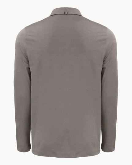 Coastline Recycled Double Peached Men's Long Sleeve Polo — view 7