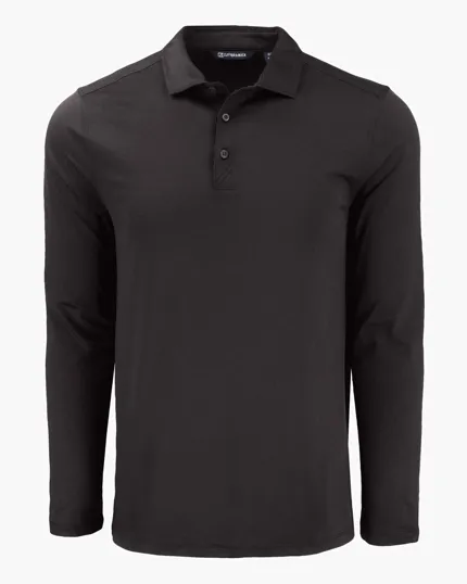 Coastline Recycled Double Peached Men's Long Sleeve Polo — view 14
