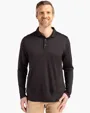 Coastline Recycled Double Peached Men's Long Sleeve Polo — view 11