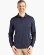 Coastline Recycled Double Peached Men's Long Sleeve Polo — view 12