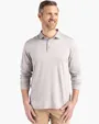 Coastline Recycled Double Peached Men's Long Sleeve Polo — view 13